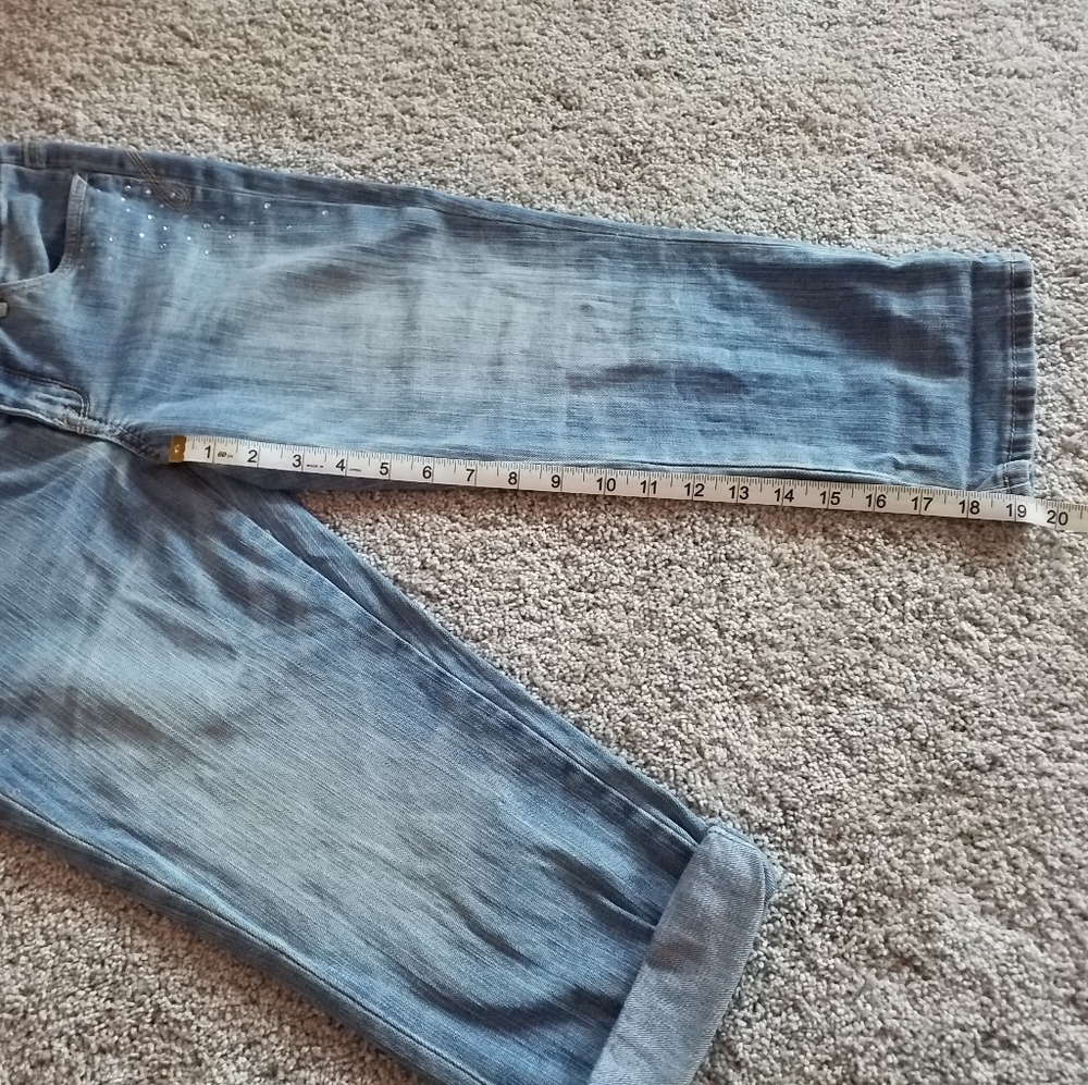 LimitedToo CropJeans 12R denim embroider butterfly - Picture 11 of 12
